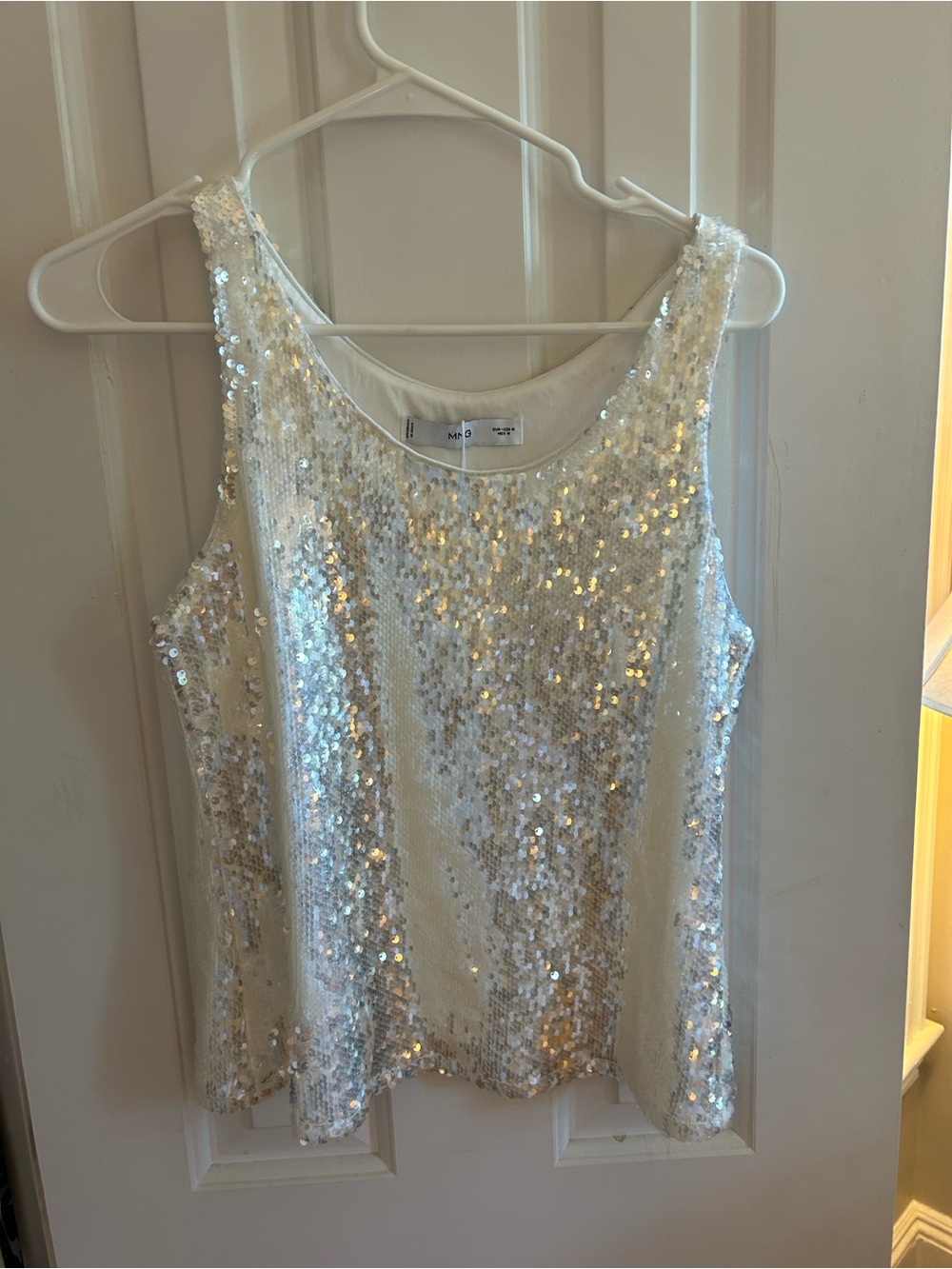 Mango Ivory Sequin Camisole